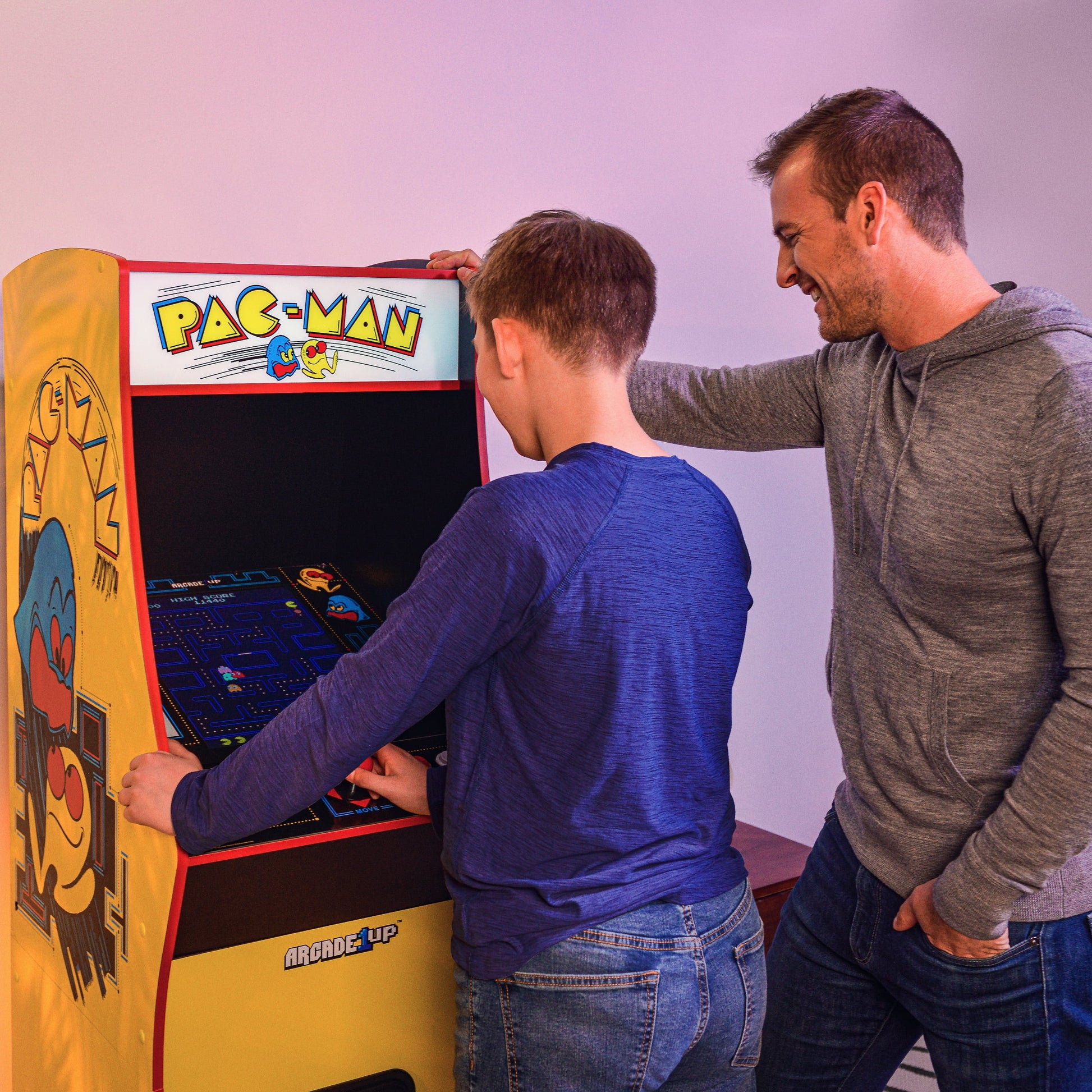 PAC-MAN Deluxe Arcade Game, Built for Your Home, with 5-Foot-Tall Full-Size Stand-Up Cabinet, 14 Classic Games, and 17-Inch Screen