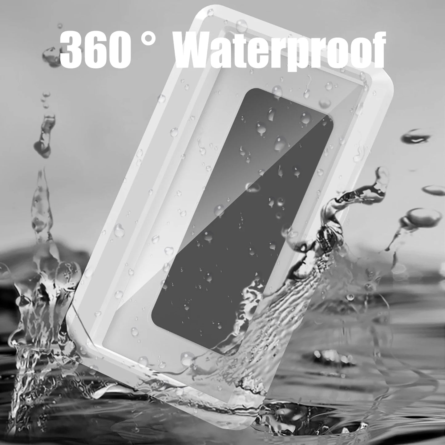 Shower Phone Holder Waterproof with 360 ° Angle Adjustable Wall Mounted for Bathroom Mirror Bathtub Kitchen, for Iphone & Samsung, Etc