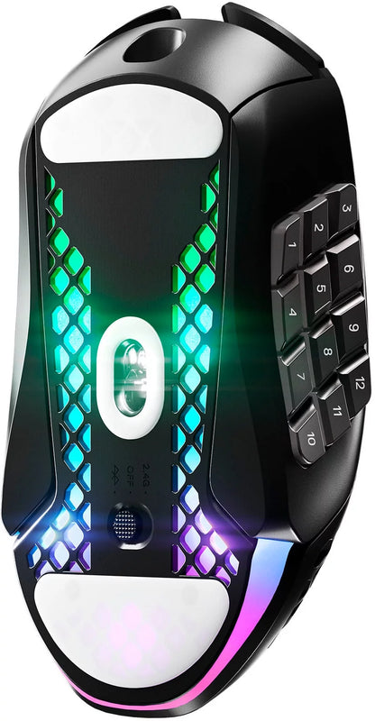 Aerox 9 Wireless Ultra Lightweight Honeycomb Water Resistant RGB Optical Gaming Mouse with 18 Programmable Buttons